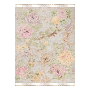 Safavieh Kenya 6'-0&quot x 9'-0&quot Wool and Cotton Hand Knotted Rug in Pink / Gray