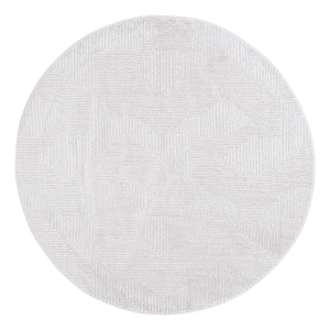 Safavieh Kingston 6'-7&quot x 6'-7&quot Polyester Power Loomed Rug in Ivory / Light Gray