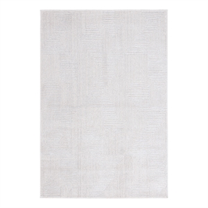 Safavieh Kingston 8'-0&quot x 10'-0&quot Polyester Power Loomed Rug in Ivory /Light Gray