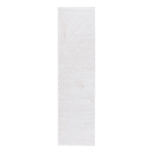 Safavieh Kingston 2'-2&quot x 8'-0&quot Polyester Power Loomed Rug in Ivory / Light Gray