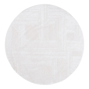 Safavieh Kingston 6'-7&quot x 6'-7&quot Polyester Power Loomed Rug in Ivory / Light Gray