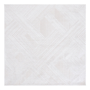 Safavieh Kingston 6'-7&quot x 6'-7&quot Polyester Power Loomed Rug in Ivory / Light Gray