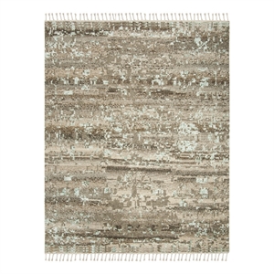 Safavieh Kenya 8'-0&quot x 10'-0&quot Wool and Cotton Hand Knotted Rug in Beige / Silver