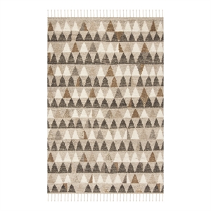 Safavieh Kenya 6'-0&quot x 9'-0&quot Wool and Cotton Hand Knotted RuginIvory/Multi-Color