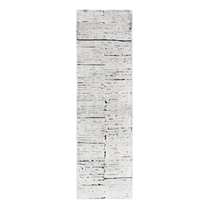 Safavieh Kenya 2'-3&quot x 9'-0&quot Wool and Cotton Hand Tufted Rug in Ivory / Black