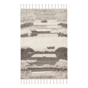 Safavieh Kenya 3'-0&quot x 5'-0&quot Wool and Cotton Hand Knotted Rug in Ivory / Gray