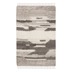 Safavieh Kenya 4'-0&quot x 6'-0&quot Wool and Cotton Hand Knotted Rug in Ivory / Gray