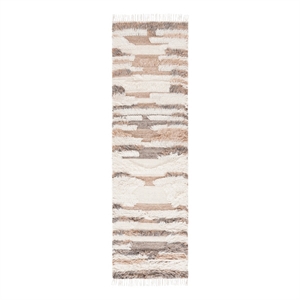 Safavieh Kenya 2'-3&quot x 8'-0&quot Wool and Cotton Handwoven Rug in Ivory / Brown