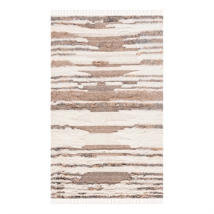 Safavieh Kenya 4'-0&quot x 6'-0&quot Wool and Cotton Handwoven Rug in Ivory / Brown