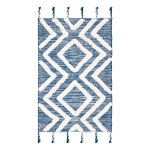 Safavieh Kenya 3'-0&quot x 5'-0&quot Wool Hand Tufted Rug in Navy / Ivory