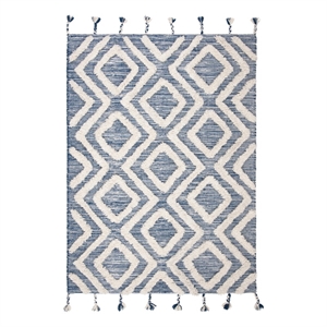 Safavieh Kenya 5'-0&quot x 8'-0&quot Wool Hand Tufted Rug in Navy / Ivory