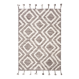 Safavieh Kenya 5'-0&quot x 8'-0&quot Wool Hand Tufted Rug in Brown / Ivory