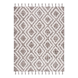 Safavieh Kenya 6'-0&quot x 9'-0&quot Wool Hand Tufted Rug in Brown / Ivory