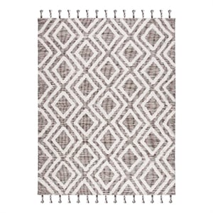 Safavieh Kenya 9'-0&quot x 12'-0&quot Wool Hand Tufted Rug in Brown / Ivory