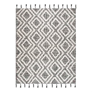 Safavieh Kenya 9'-0&quot x 12'-0&quot Wool Hand Tufted Rug in Black / Ivory
