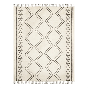 Safavieh Kenya 9'-0&quot x 12'-0&quot Wool and Cotton Hand Knotted Rug in Ivory / Black