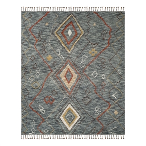 Safavieh Kenya 9'-0&quot x 12'-0&quot Wool and Cotton Hand Knotted RuginGray/Multi-Color