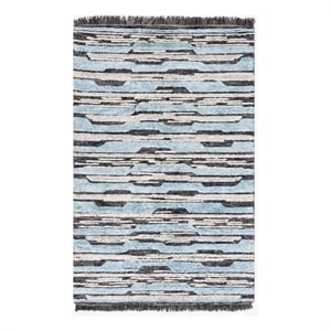Safavieh Kenya 3'-0&quot x 5'-0&quot Wool Hand Tufted Rug in Charcoal / Blue