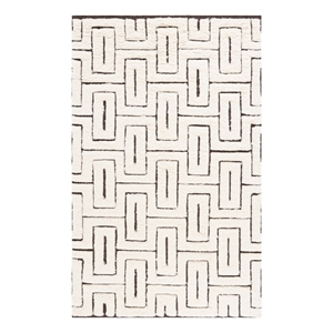 Safavieh Kenya 5'-0&quot x 8'-0&quot Wool and Cotton Hand Knotted Rug in Ivory / Brown