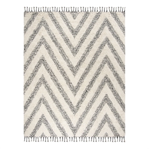 Safavieh Kenya 8'-0&quot x 10'-0&quot Wool and Cotton Hand Knotted Rug in Black / Ivory