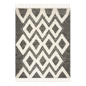 Safavieh Kenya 6'-0&quot x 9'-0&quot Wool and Cotton Hand Knotted Rug in Black / Ivory