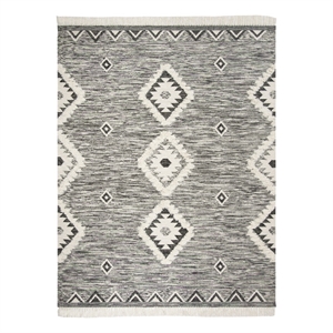 Safavieh Kenya 8'-0&quot x 10'-0&quot Wool and Cotton Hand Knotted Rug in Black / Ivory