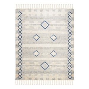 Safavieh Kenya 9'-0&quot x 12'-0&quot Wool and Cotton Hand Knotted Rug in Gray / Ivory