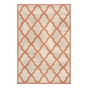 Safavieh Linden 100 5'-3&quot x 7'-6&quot Power Loomed Rug in Cream / Rust