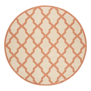 Safavieh Linden 100 6'-7&quot x 6'-7&quot Power Loomed Rug in Cream / Rust