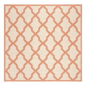 Safavieh Linden 100 6'-7&quot x 6'-7&quot Power Loomed Rug in Cream / Rust