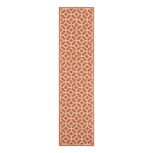 Safavieh Linden 100 2'-2&quot x 8'-0&quot Power Loomed Rug in Rust / Cream