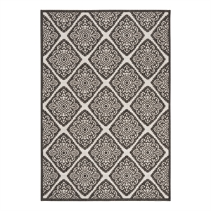 Safavieh Linden 100 4'-0&quot x 6'-0&quot Power Loomed Rug in Light Gray / Charcoal