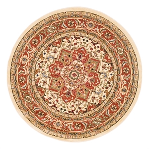 Safavieh Lyndhurst 5'-3&quot x 5'-3&quot Power Loomed Rug in Ivory / Rust