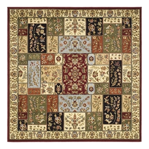 Safavieh Lyndhurst 8'-0&quot x 8'-0&quot Power Loomed Rug in Multi-Color / Ivory