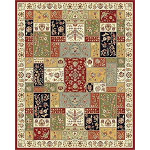 Safavieh Lyndhurst 9'-0&quot x 12'-0&quot Power Loomed Rug in Multi-Color / Ivory