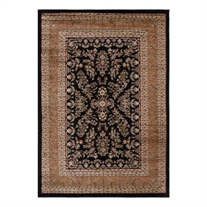 Safavieh Lyndhurst 5'-3&quot x 7'-6&quot Power Loomed Rug in Black / Tan