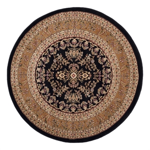 Safavieh Lyndhurst 5'-3&quot x 5'-3&quot Power Loomed Rug in Black / Tan