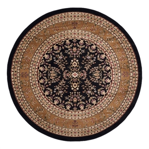 Safavieh Lyndhurst 8'-0&quot x 8'-0&quot Power Loomed Rug in Black / Tan