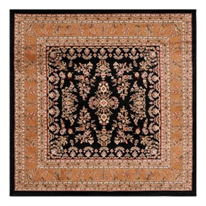 Safavieh Lyndhurst 8'-0&quot x 8'-0&quot Power Loomed Rug in Black / Tan