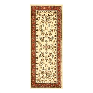 Safavieh Lyndhurst 2'-3&quot x 14'-0&quot Power Loomed Rug in Ivory / Rust