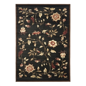 Safavieh Lyndhurst 5'-3&quot x 7'-6&quot Power Loomed Rug in Black / Multi-Color