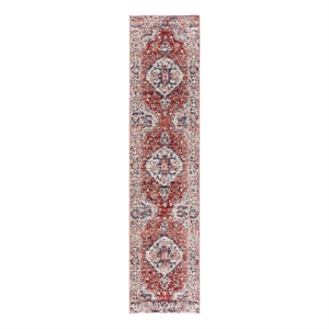 Safavieh Luna 2'-2&quot x 9'-0&quot Jute Power Loomed Rug in Beige / Rust/ Blue