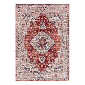 Safavieh Luna 4'-5&quot x 6'-5&quot Jute Power Loomed Rug in Beige / Rust/ Blue