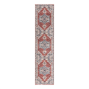 Safavieh Luna 2'-2&quot x 9'-0&quot Jute Power Loomed Rug in Beige / Rust/ Blue