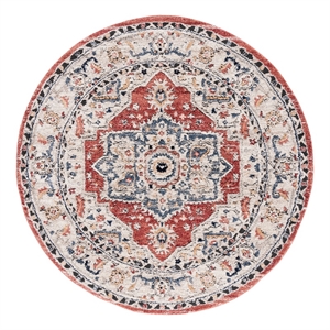 Safavieh Luna 6'-7&quot x 6'-7&quot Jute Power Loomed Rug in Beige / Rust/ Blue