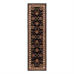 Safavieh Lyndhurst 2'-3&quot x 12'-0&quot Power Loomed Rug in Black / Ivory