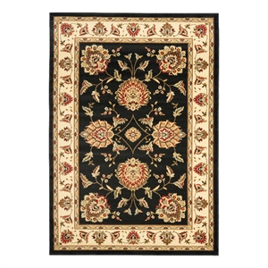 Safavieh Lyndhurst 4'-0&quot x 6'-0&quot Power Loomed Rug in Black / Ivory