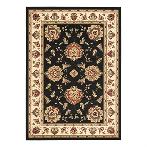 Safavieh Lyndhurst 6'-7&quot x 9'-6&quot Power Loomed Rug in Black / Ivory