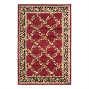 Safavieh Lyndhurst 4'-0&quot x 6'-0&quot Power Loomed Rug in Red / Black