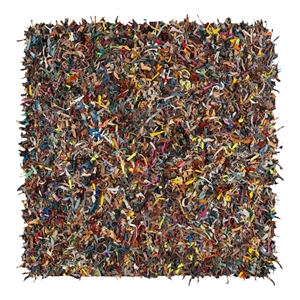 Safavieh Leather Shag 8'-0&quot x 8'-0&quot Leather Handwoven Rug in Multi-Color